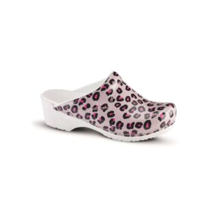 Sanita Flex klompen Wildlife Leopard Open Roze