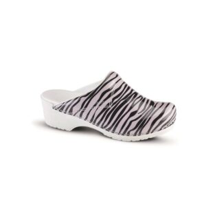 Sanita Flex klompen Wildlife Zebra Open Roze/Zwart
